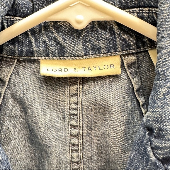 Lord & Taylor Womens Jean Blazer Size 6 Jacket Long Sleeve Pockets Button Front - Picture 3 of 4